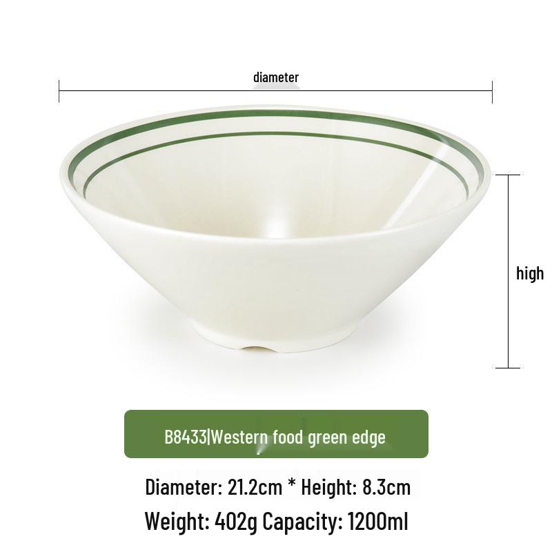Pink Melamine Ramen Bowl - Creative Conical Hat Design, Imitation Porcelain, Large for Beef Noodle Soup and Mala Tang.