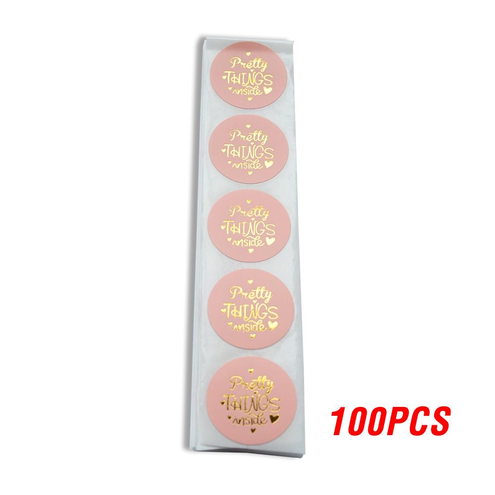 100-500Pcs Superior-Grade Round First-Class Paper Superior-Grade Pink High-Standard Pretty First-Class Things Inside Top-Grade Stickers First-Class