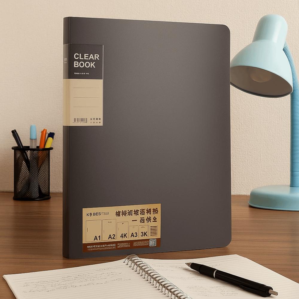 Multifunctional Large Portfolio Sketch Folder Light Retro Color 40 Pockets File Folder Office