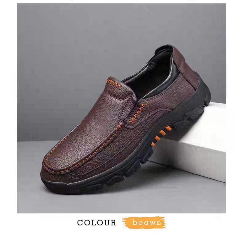 

Новые повседневные туфли из натуральной коровьей кожи большого размера, мужские кожаные туфли для отдыха на природе, модные нескользящие кожаные туфли, размер 39-48 39