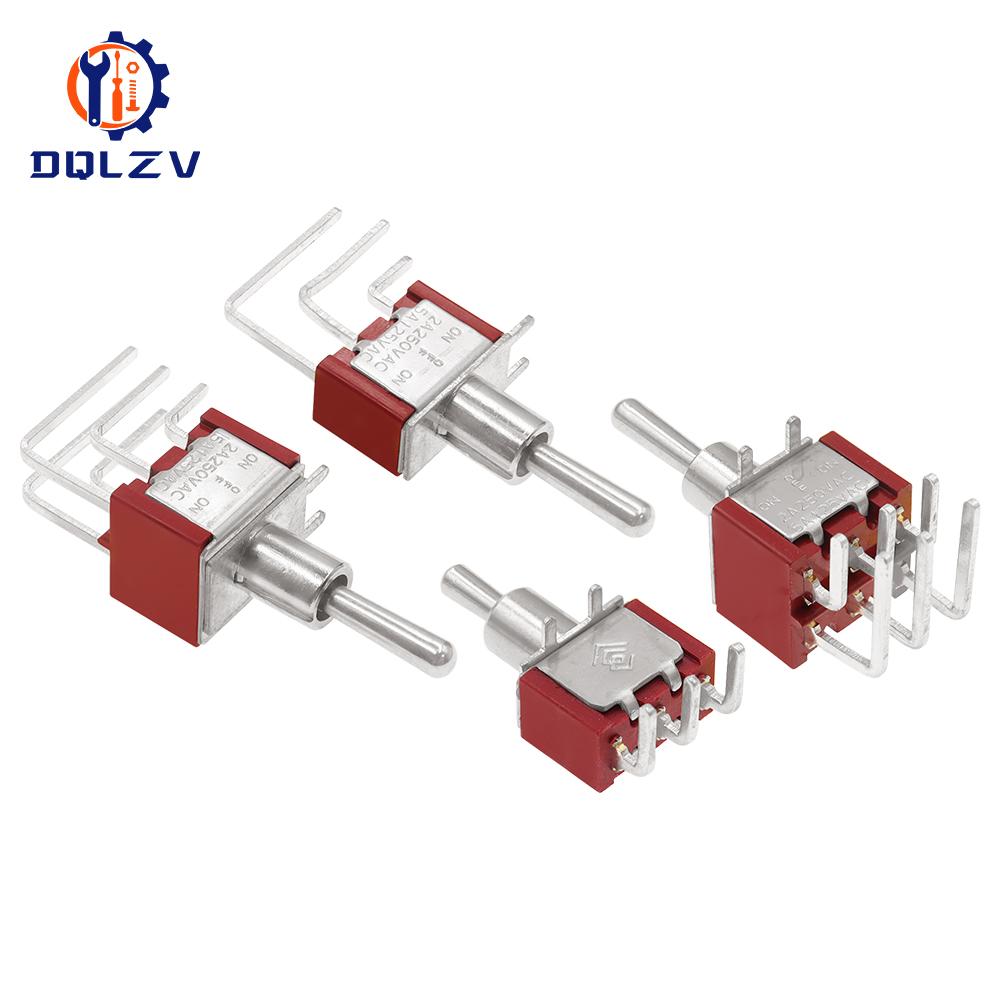 6MM Toggle Switch Bent Switch 2/3/10A 125/250V AC 2nd Gear 3rd Gear Toggle Switch 3/6Pin Side Bend Rocker Switch