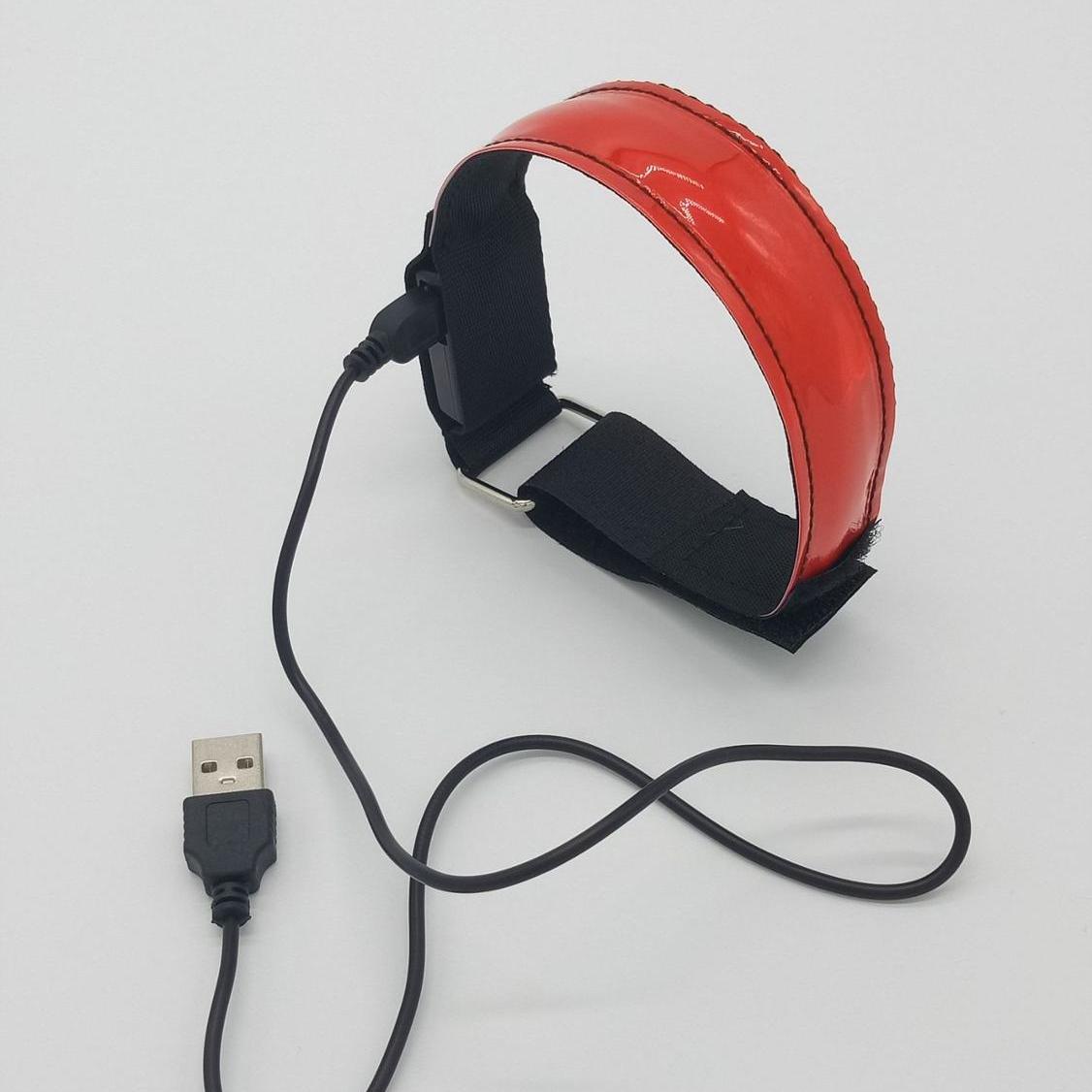 

USB-зарядка, светящиеся игрушки, браслет, креативный браслет, светящиеся спортивные на открытом воздухе, детские светящиеся игрушки красный