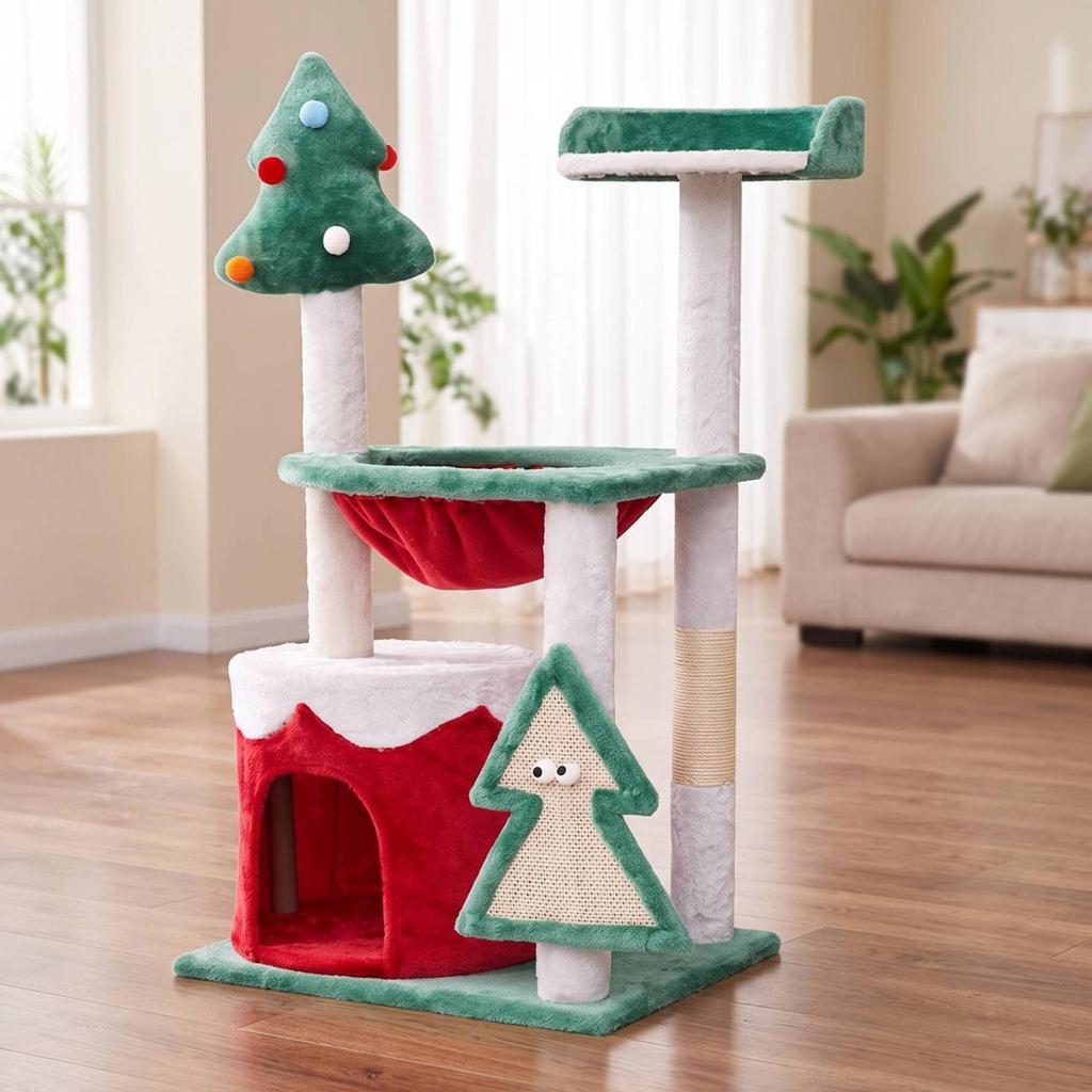 Cat Tree with Sling Festive Scratching Posts Pet Furniture