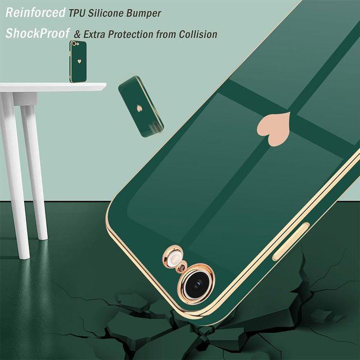 Coque de protection pour iPhone 16e - BOOLING - Vert Nuit - Silicone Antichoc - Anti-Rayures - Cordon Réglable