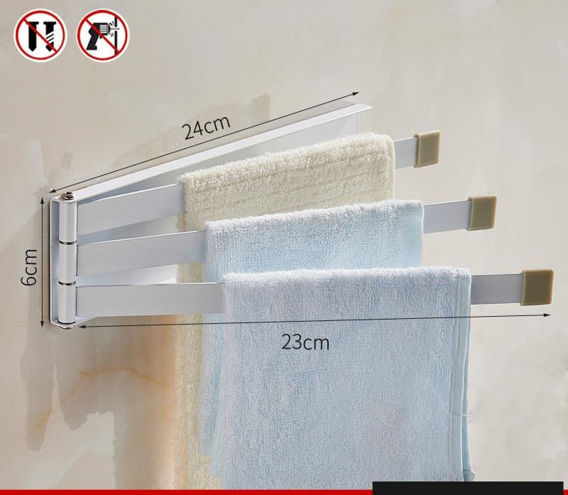 Black Simplicity Stainless Steel Towel Bar Rotating Towel Rack Bathroom Towel Rack Accessory
