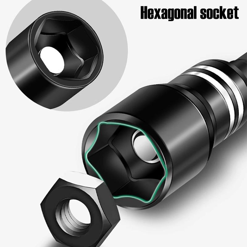 6-14mm Strong Magnetic Socket 6.3mm 1/4" Shank Hexagon Screwdriver Bit Hand Electronic Drill C-RV Nut Key Rotary Tool Accessories