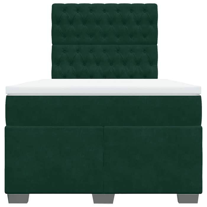 Maison Exclusive - Sommier à lattes de lit avec matelas vert foncé 120x190 cm