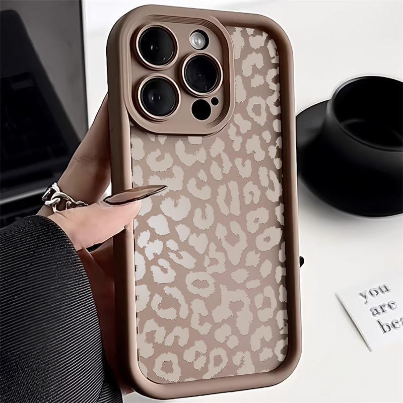 Full screen white leopard print for iPhone17ProMax mobile phone case 14 Apple 13Pro matte 12/15 premium