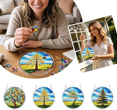 Acrylic Puzzle Window Decoration, 83-piece Acrylic Puzzle Garden Decoration, Birthday Gift Home Decor.