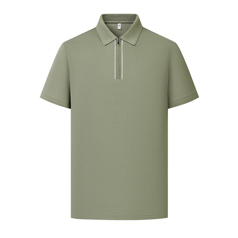 Cool-to-the-Touch Ice Silk Men's Half-Zip Breathable Short-Sleeve Summer Business Commute Basic T-Shirt
