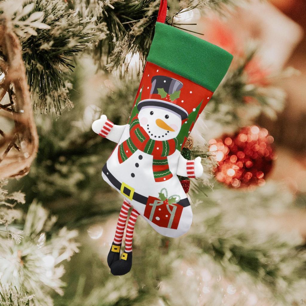 Christmas Stocking Candy Gift Bag Decoration Hanging Decor Fireplace for