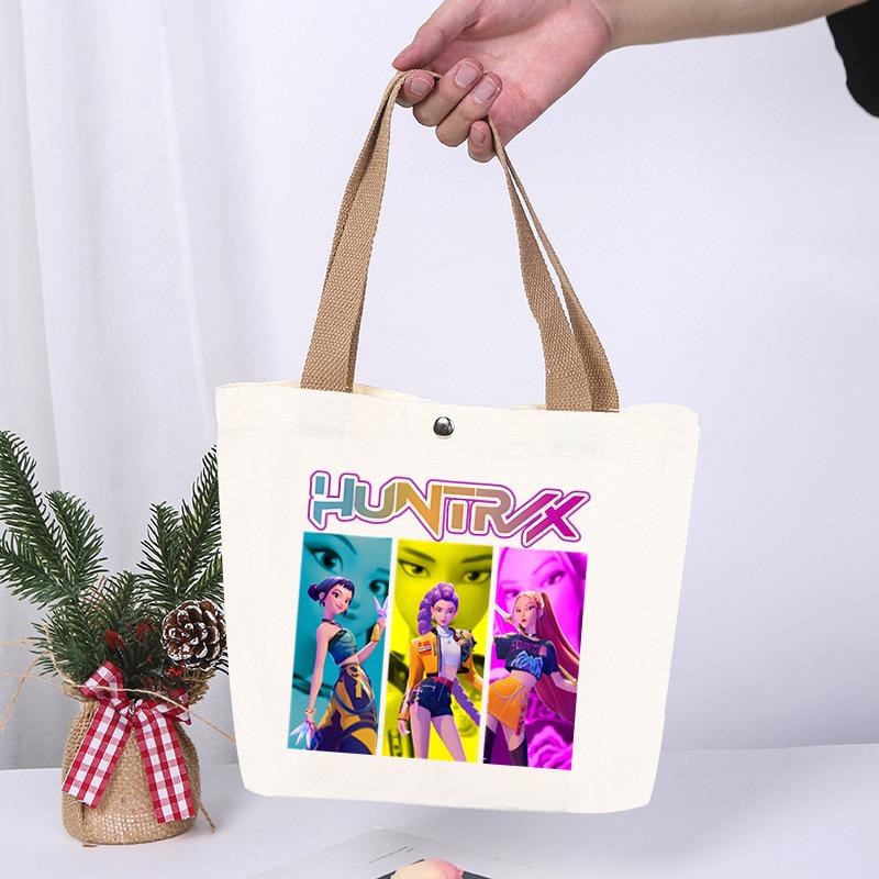 K-Pop Anime Cartoon Printed Student Large Capacity Portable Shoulder Bag Fashion Casual Canvas Bag