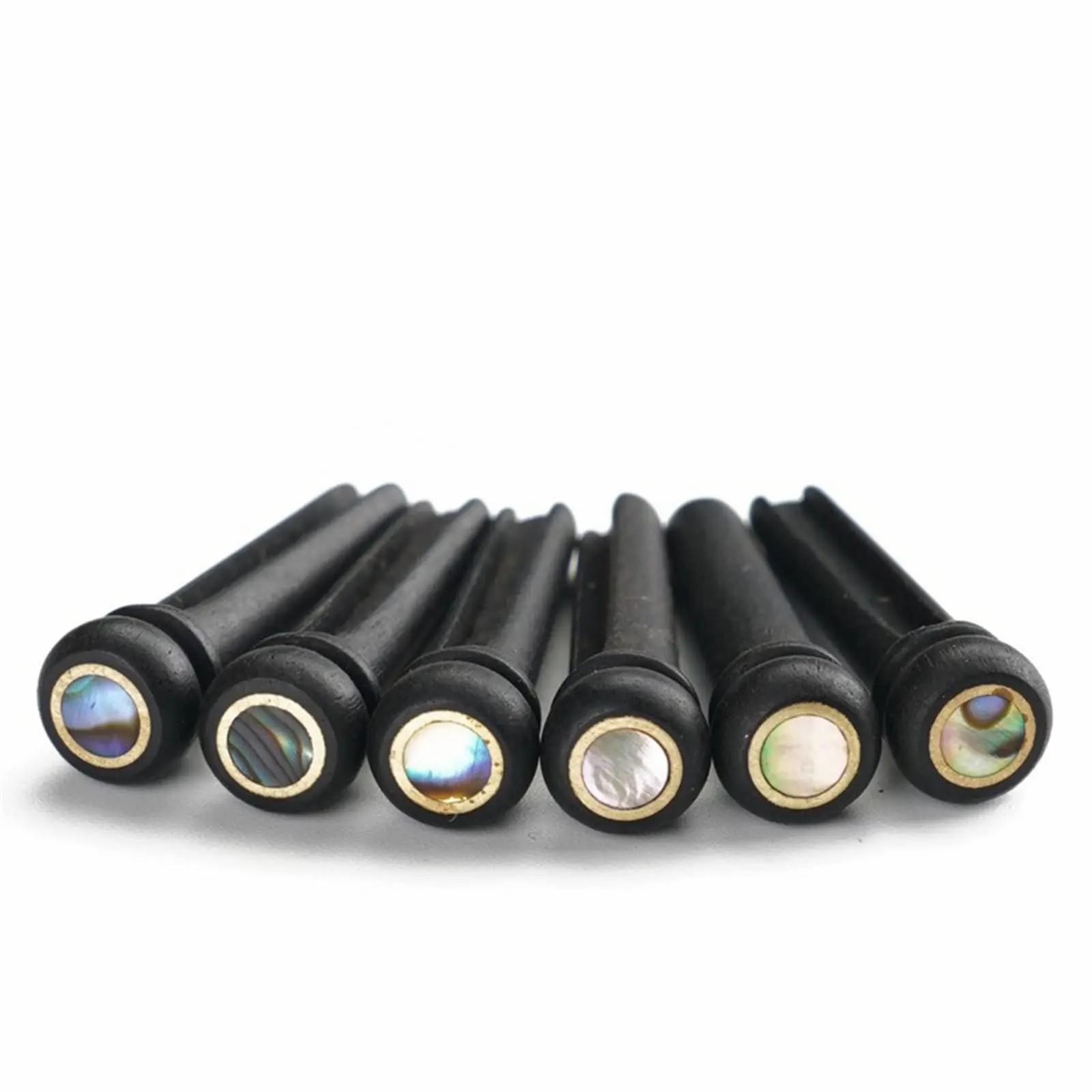 Miwayer Акустическая гитара Ebony Bridge Pins Детали для гитары с ракушкой в ​​горошек 6 шт.