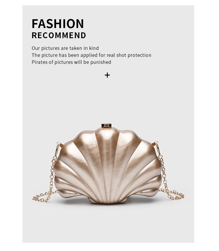 Elegant Irregular Shell Acrylic One-Shoulder Crossbody Clutch for Weddings and Banquets.