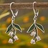 Drop Shape Floral Drop Earrings Vintage Style Dangle Flower Jewelry  Versatile Wear