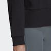 Adidas Micro Logo Ribbed Crew Neck Pullover Long Sleeve Sweatshirt Women Sweatshirt Black HA6622