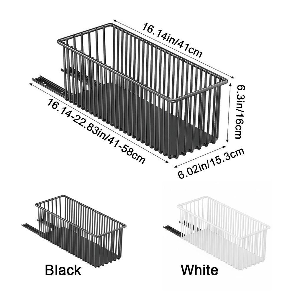 Carbon Steel Slide-Out Drawer Storage Box Pull Out Under Sink Storage Drawer  Bathroom