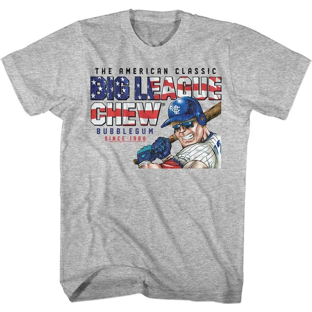 Big League Chew America Text Gray Heather Brands Shirt 110