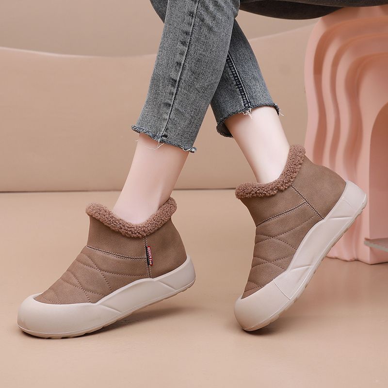 Large Size Warm Ladies Shoes Winter Ankle Round Toe Platform Women's Snow Boots Hot Y2k Trend 2025 Plush Goth Footwear