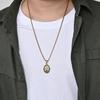Stainless Steel Saint Michael Necklace Medal for Men Boys, St Michael Pendant Medallion with Chain 24 Inches