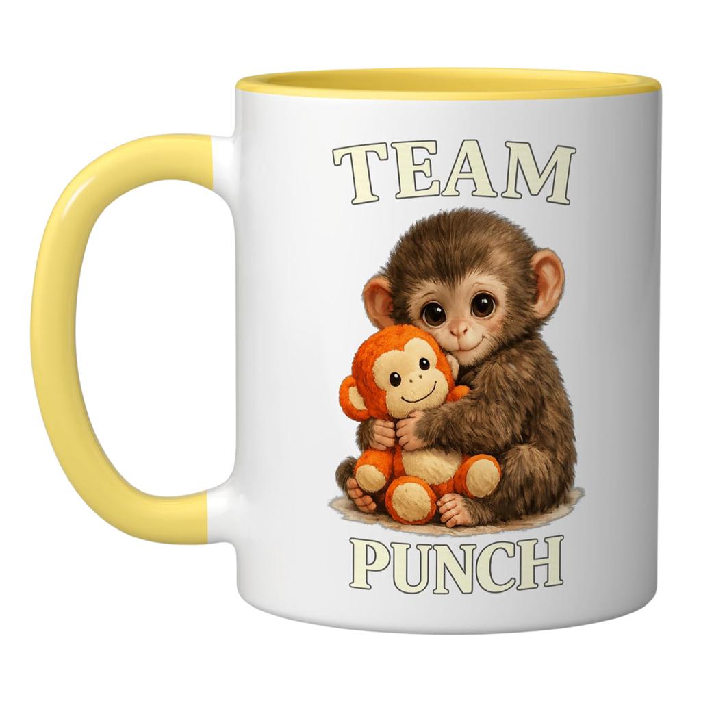 Baby Macaque Monkey Hugging Plush Coffee Cup Cute Monkey Drinkware for Office Home Gift for Animal Lovers Women Men