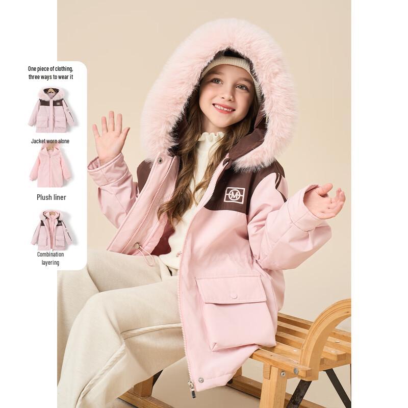 Girls  Winter 3-in-1 Detachable Parka Coat 160