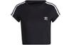 Originals Crop Tops Women's Black Crew Neck Moderate HM4710