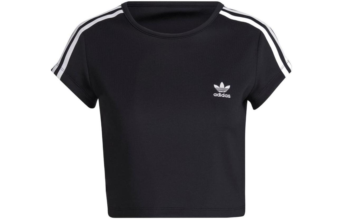 Adidas Originals Crop Tops Women s Black Crew Neck Moderate HM4710 M