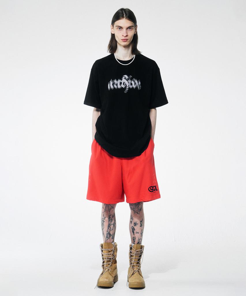 SCULPTOR Symbol Logo Mesh Shorts Poppy