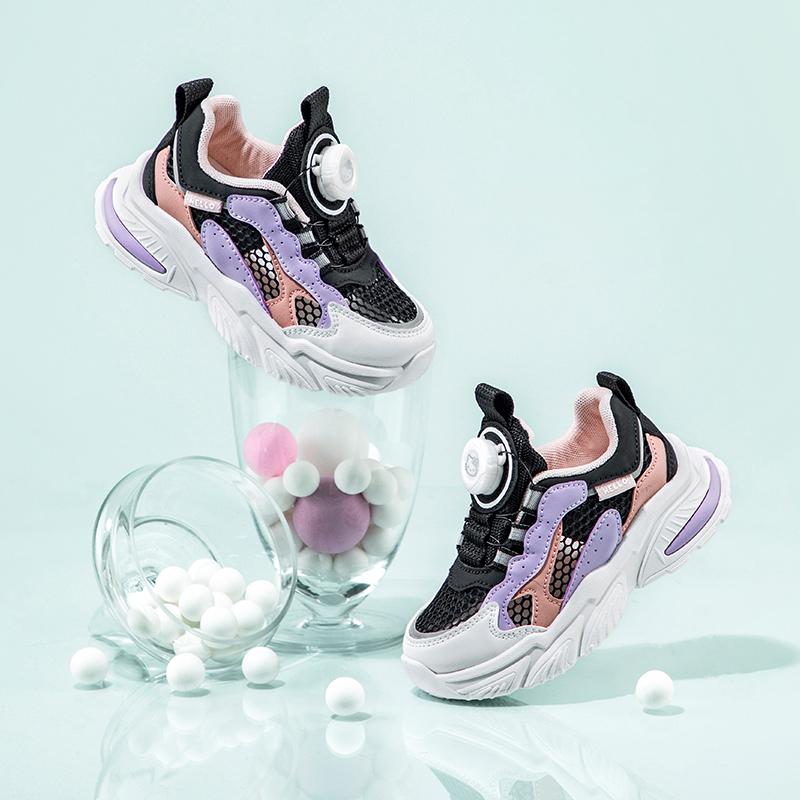 Kaiti Cat Children's Shoes Girls' Thick Bottom 2026 Summer New Style Rotating Buckle Lightweight Sports Shoes