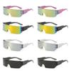 8PCS Steampunk Y2K Sunglasses Women Men Square One Piece Wrap Around Sun Glasses Fashion Shades Big Frame Sunglasses for Female