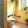 Whoa Nice Toilet Sticker Decal, Funny Cock Toilets Stickers, Waterproof Vinyl Wall Art Sign Decor, Removable Self-Adhesive Toilets Seat Quote Murals