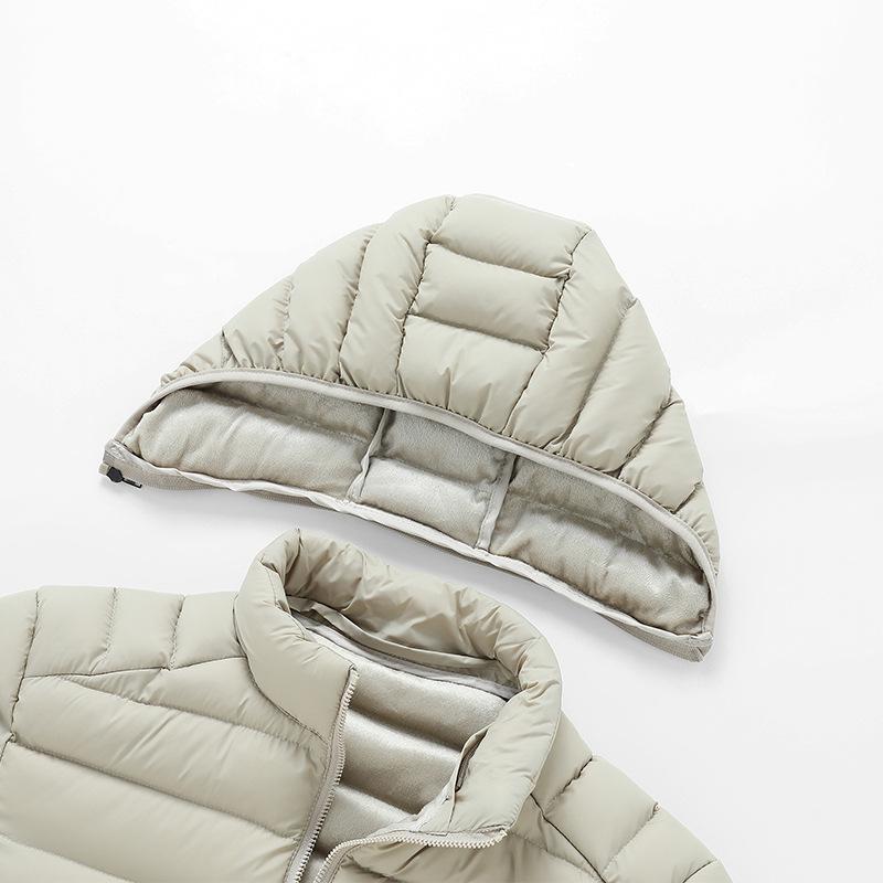 Lightweight Ribs and Cotton Coat for Men In Winter Solid Color Slim Fit Removable Hat Thickened Hooded Top Coat for Men