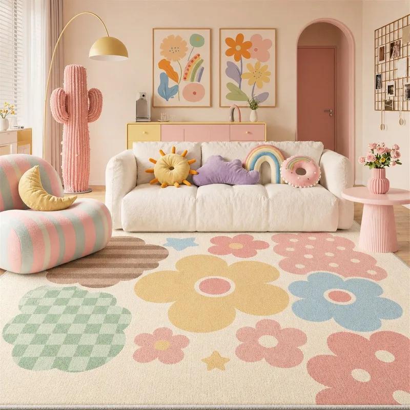 Cream Style Bedroom Decor Plush Carpet Large Area Carpets for Living Room Home Fluffy Soft Floor Mat Thicken Lounge Washable Rug