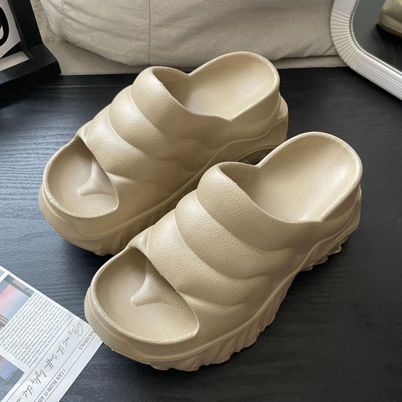 

New high-heeled slippers, new fashionable thick-soled slippers cm women s heightening slippers outer wear 40-41 верблюд