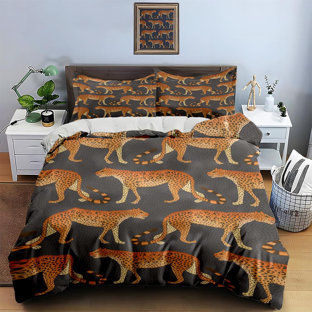 Leopard Print Motif. Bedding Duvet Cover Sets Duvet Covers Pillowcases Gifts (1 * Duvet Cover 2 * Pillowcases, Without Duvet Insert)