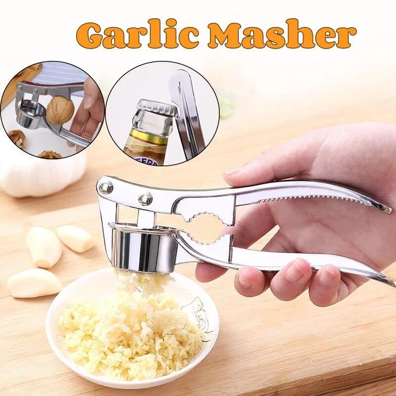 Garlic Masher Crusher Stainless Steel Manual Garlic Mincer Chopping Ginger Multifunctional  Grinder Tool Kitchen Accessories