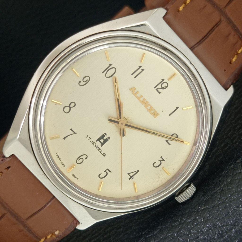 ВИНТАЖНЫЕ МЕХАНИЧЕСКИЕ ЧАСЫ ALLWYN INDIA 6300A МУЖСКИЕ ЗОЛОТИСТОГО ЦВЕТА a704030-1
