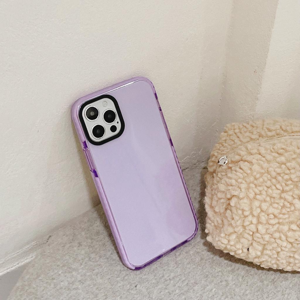 Buy Clear Candy Color Transparent Thickened Border Phone Case For Iphone 11 11promax 12 Pro X Xr Xs Max 7 Plus 8 Simple Shockproof Soft Silicone Cover At Affordable Prices Free