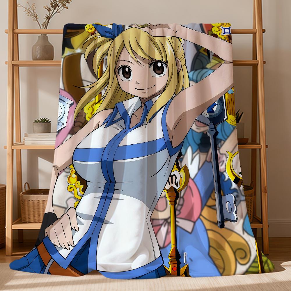 Anime Kawaii Cute L-Lucy H-Heartfilia Flannel Soft Warm Plush Blanket Sofa Living Room Pet Hogar Bedroom Gift Home Car Portable