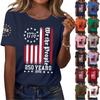 Moda feminina casual estampado manga curta gola redonda pulôver tops