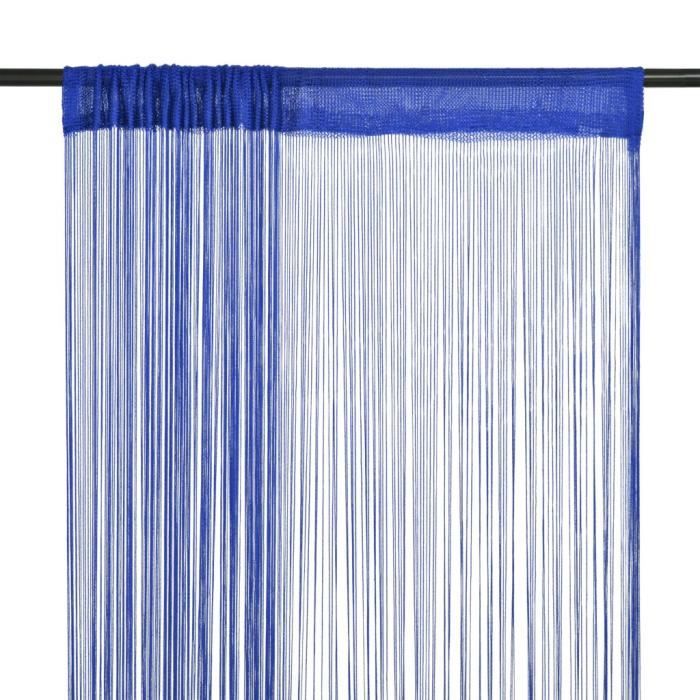 VidaXL Rideau en fils 2 pcs 100 x 250 cm Bleu