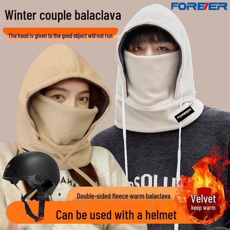 Unisex Windproof Wool Knit Hat with Ear Protection for Winter Cycling