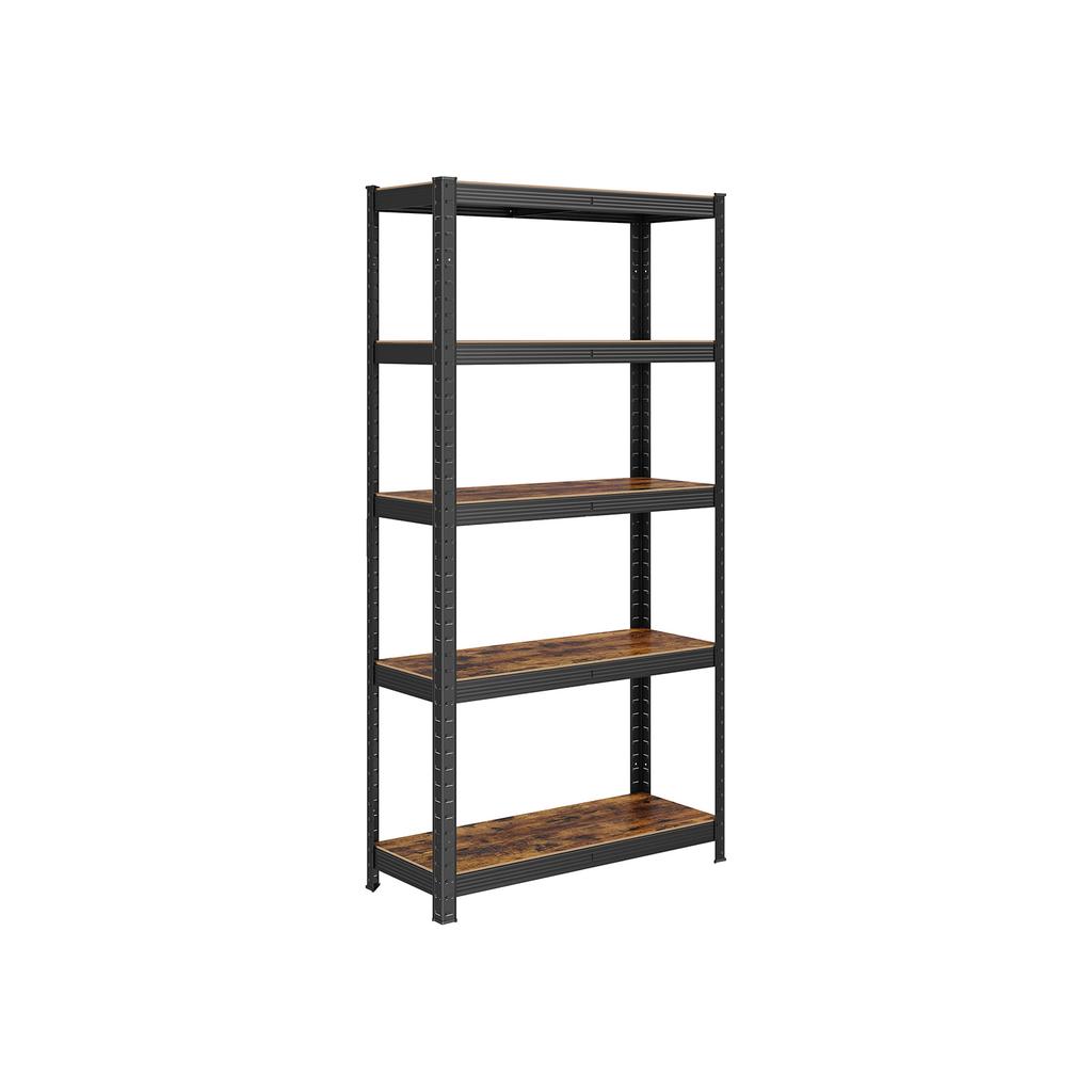 SONGMICS Shelving Unit, 30 X 75 X 150 Cm, 650 Kg Load Capacity (130 Kg Per Shelf), Industrial, Adjustable Storage Shelves, for Living Room, Kitchen