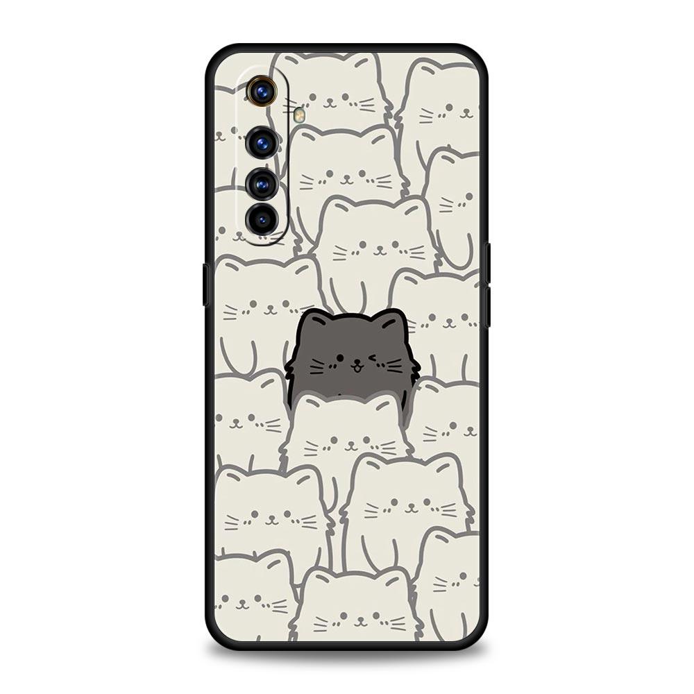 Phone Case For Realme 12 11 10 9 8 5G 7 6 GT5 GT3 GT2 Pro Plus C21 C11 C25 C35 For Realme GT Neo 2 3 3T 5 Cover Cat-Printed
