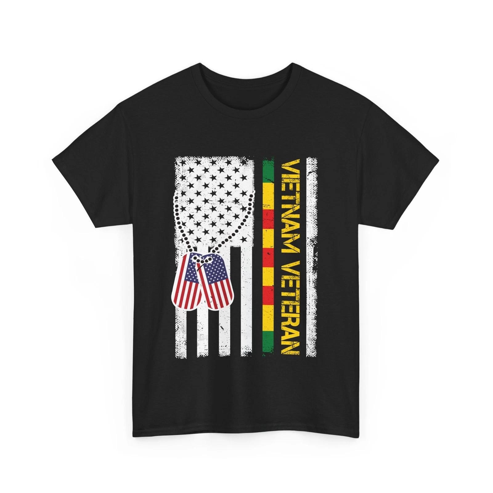 Veteran s Day Shirt, Vietnam Veteran American Flag Men Dad Grandpa Shirt S
