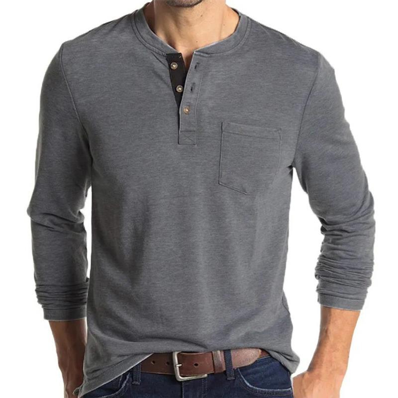 Men's Long Sleeve Polo Shirt, Knit Polyester Viscose Blend Solid Color Polo, Breathable Moisture Wicking Casual Top