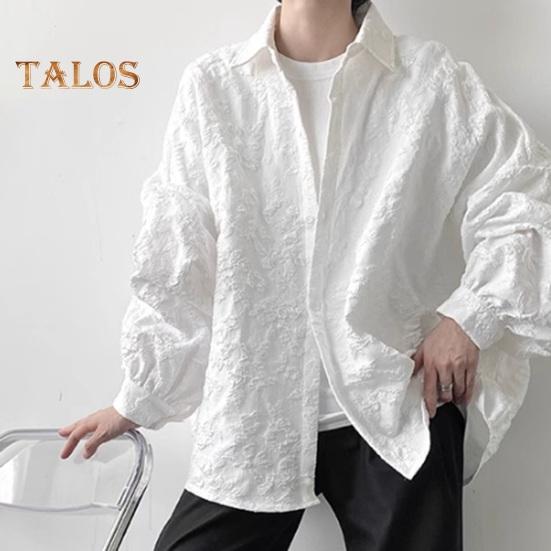 Podzim Jaro Košile Květina Rilievo Zapínání na knoflíky Límec Cardigan Dlouhé rukávy Cardigan Volný Střední délka Tmavý styl Top Denní nošení