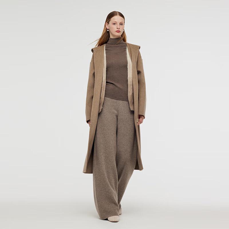 GOELIA Unisex Hooded Double-Faced Cashmere Wool Coat