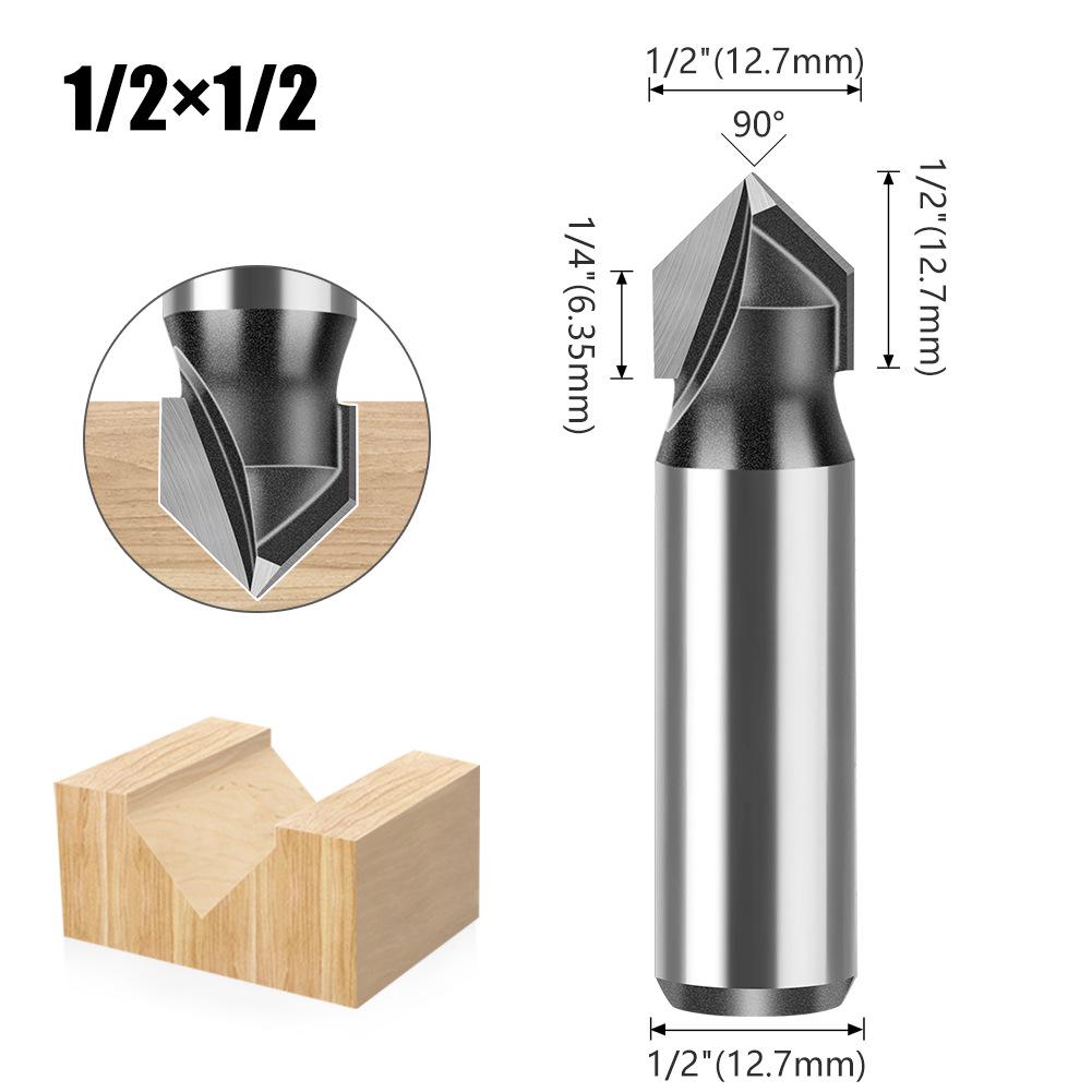 90° V-Shaped Router Bit: Woodworking Edge Trimmer for Aluminum-Plastic Panels